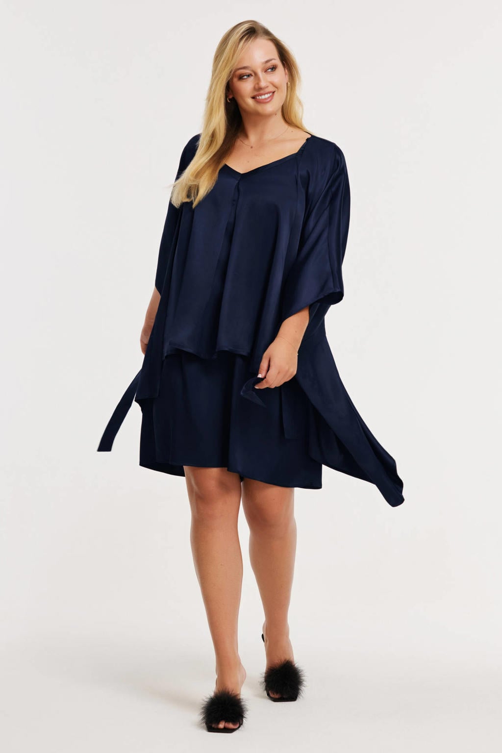 YOEK Morning Muse kimono blauw