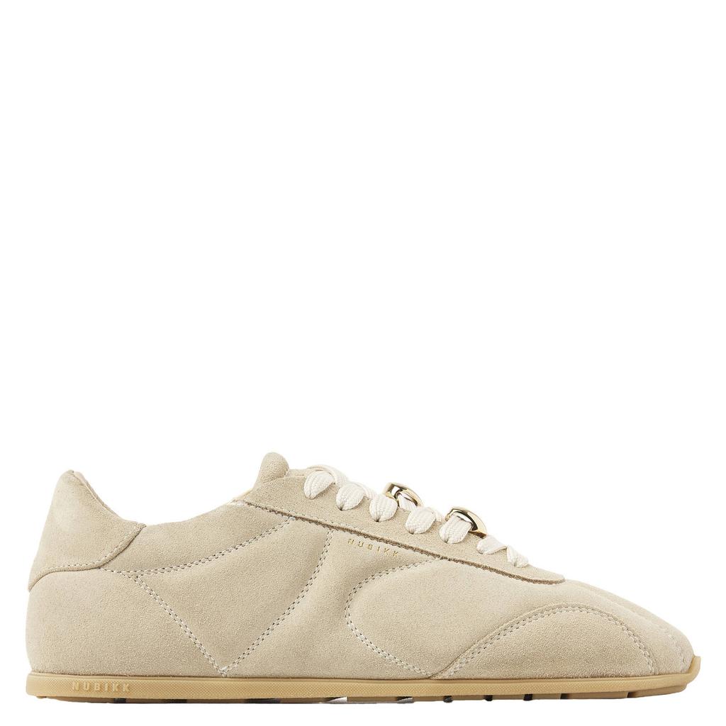 Beige dames Nubikk Riley Rush suède sneakers met veters