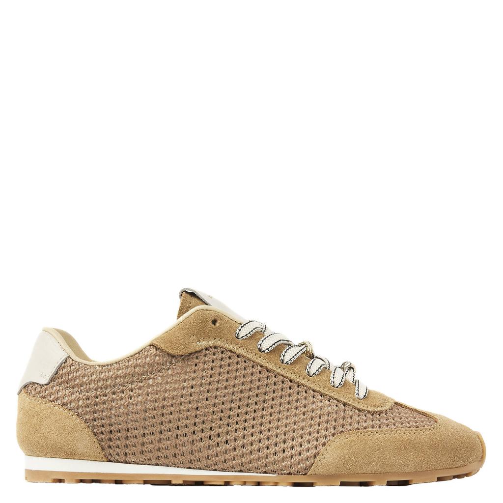Beige dames Nubikk Billy Lou suède sneakers met veters