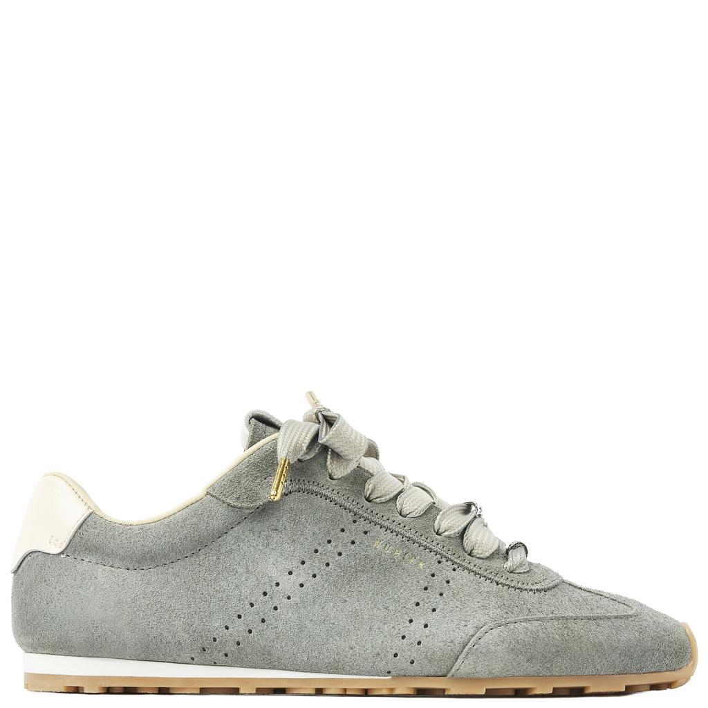 Grijze dames Nubikk Billy Lou suède sneakers blauw met veters