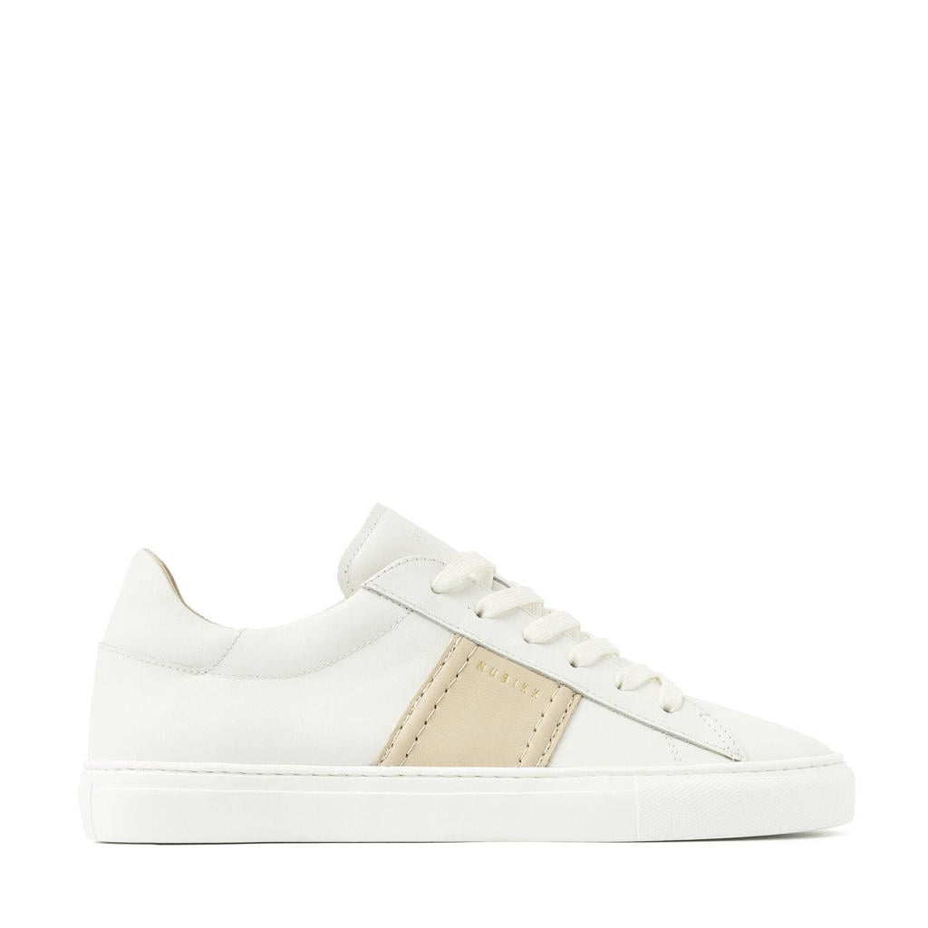 Witte dames Nubikk Jolien Morris leren sneakers met veters