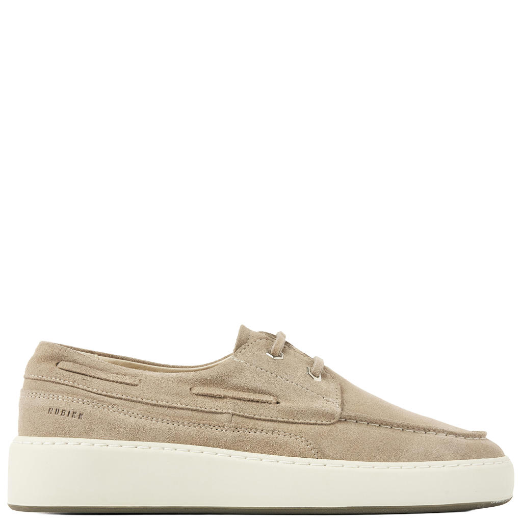 Beige heren Nubikk Jiro Yacht suède bootschoenen met veters