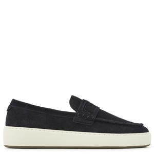 suède loafers donkerblauw
