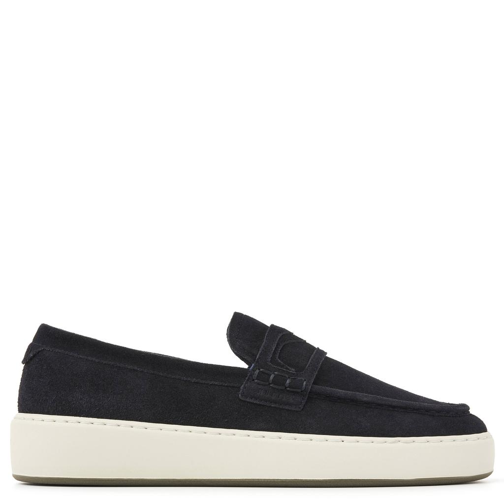 Donkerblauwe heren Nubikk suède loafers