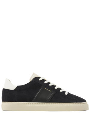 Jase Morris suède sneakers donkerblauw