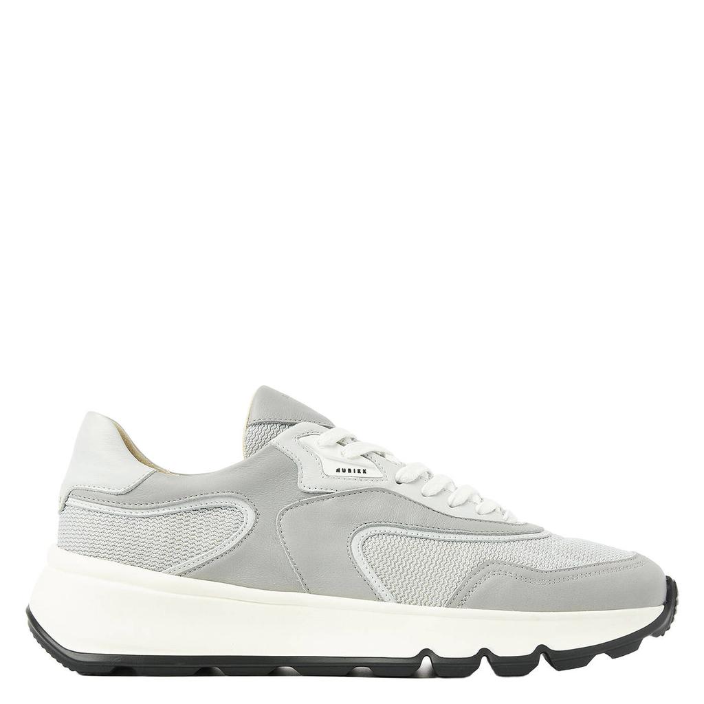 Grijze heren Nubikk Luca Noa sneakers van leer en textiel met veters