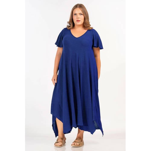 Curviss maxi jurk blauw afbeelding