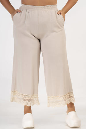high waist casual broek beige