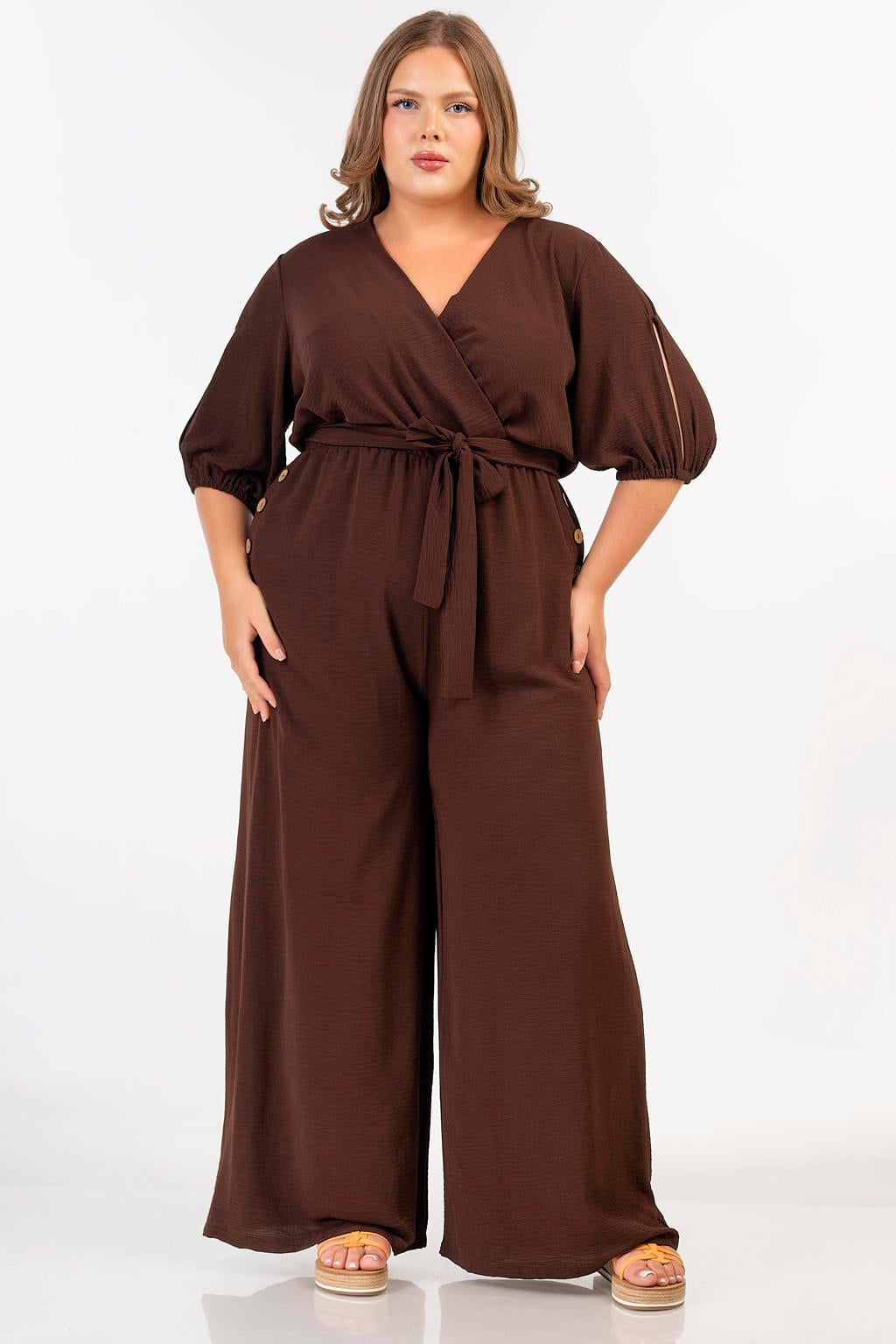 Curviss jumpsuit bruin