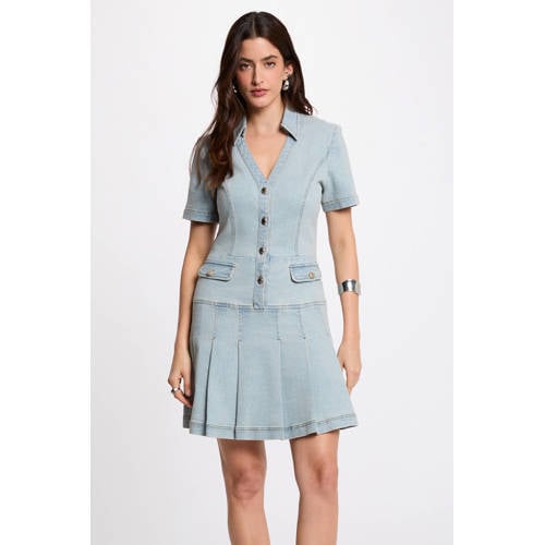 Morgan denim A-lijn jurk light blue denim afbeelding
