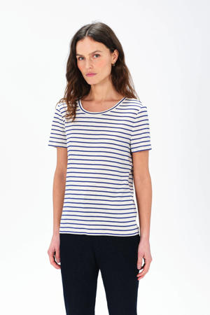 gestreepte T-shirt donkerblauw