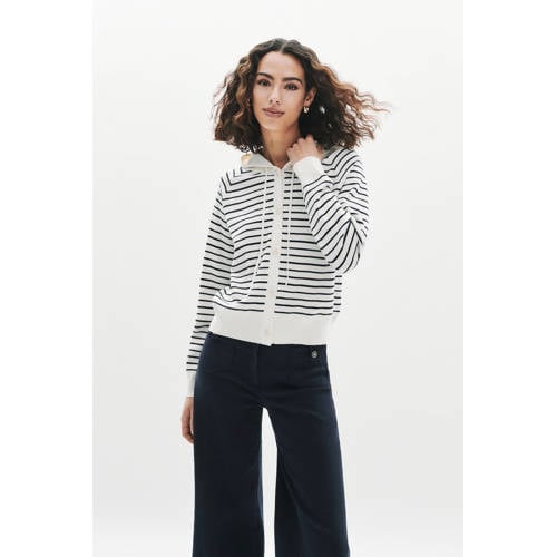 Caroll gestreepte sweatvest wit afbeelding