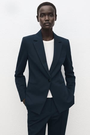 regular blazer donkerblauw