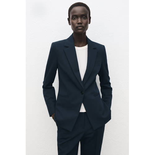 Mango regular blazer donkerblauw afbeelding