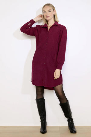 corduroy blousejurk donkerrood