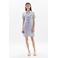 Caroll linnen gestreepte blousejurk medium blue denim
