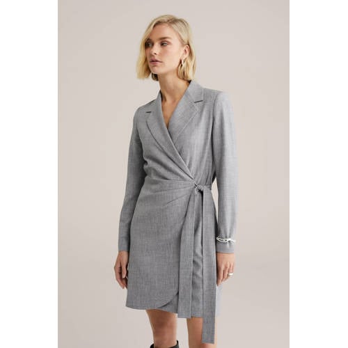 WE Fashion wikkel-/overslagjurk grijs afbeelding