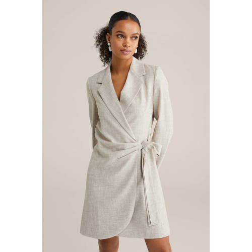 WE Fashion wikkel-/overslagjurk beige afbeelding