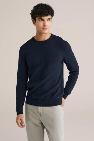 trui gebreid donkerblauw