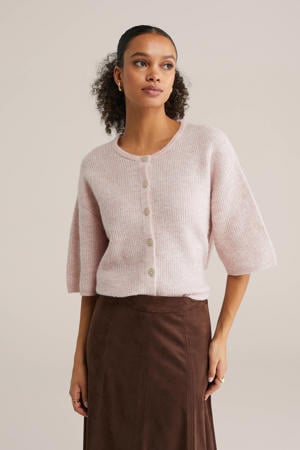 gebreid vest lichtroze