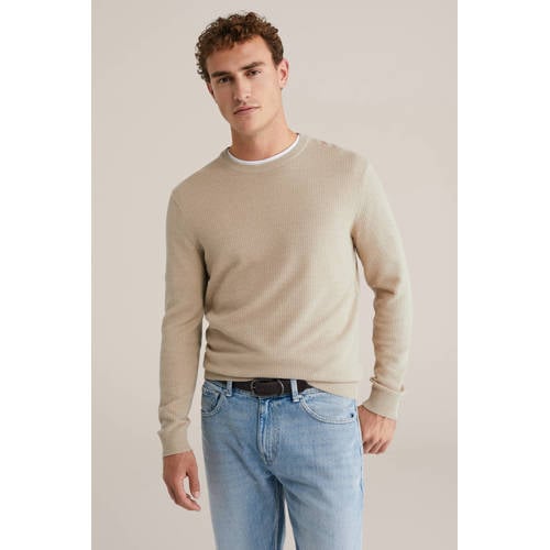 WE Fashion trui gebreid beige afbeelding