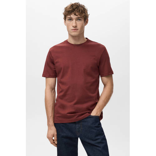 Mango Man Aansluitend T-shirt rood afbeelding