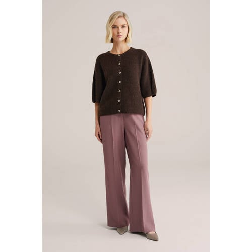 WE Fashion gebreid vest donkerbruin afbeelding