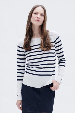 gestreepte pullover ecru