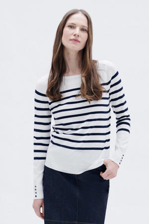 gestreepte pullover ecru
