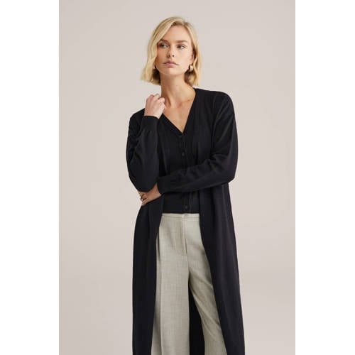 WE Fashion lang vest zwart afbeelding
