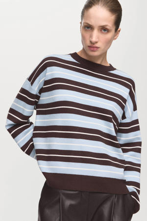 gestreepte pullover donkerbruin