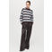 Mango gestreepte pullover donkerbruin