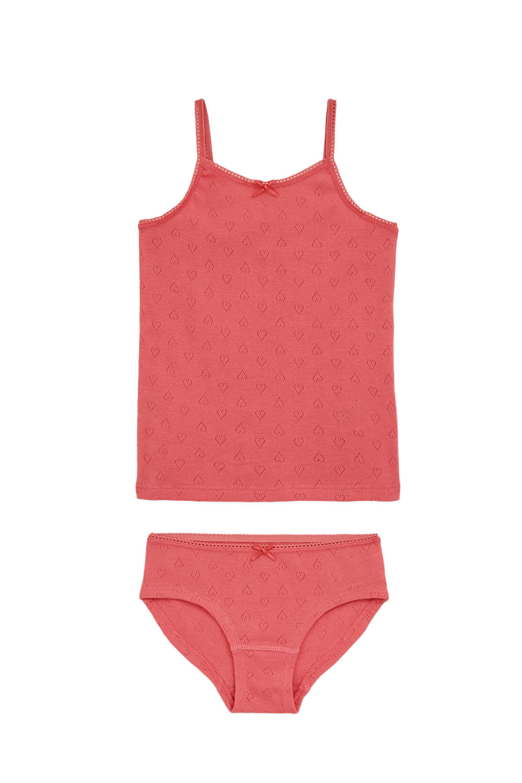 WE Fashion hemd + slip roze
