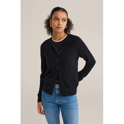 WE Fashion gebreid vest zwart afbeelding