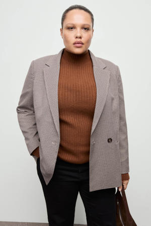geruit regular blazer grijs melange