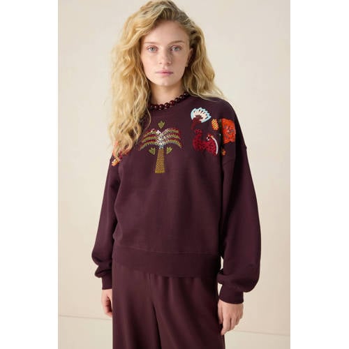 Sissy-Boy sweater donkerbruin met pailletten afbeelding