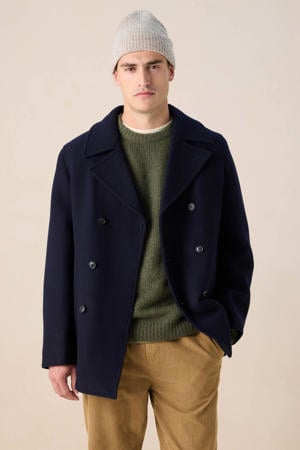 manteljas donkerblauw