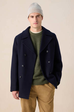 manteljas donkerblauw