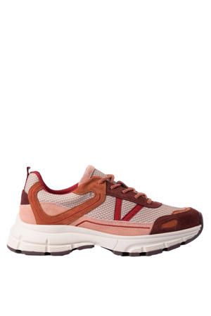 suède sneakers - oranje/rood/roze