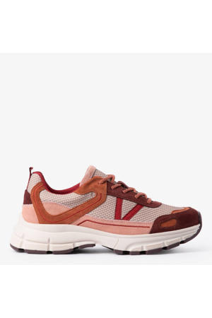 suède sneakers - oranje/rood/roze