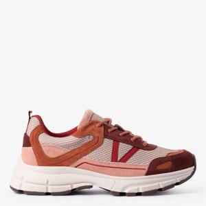 suède sneakers - oranje/rood/roze