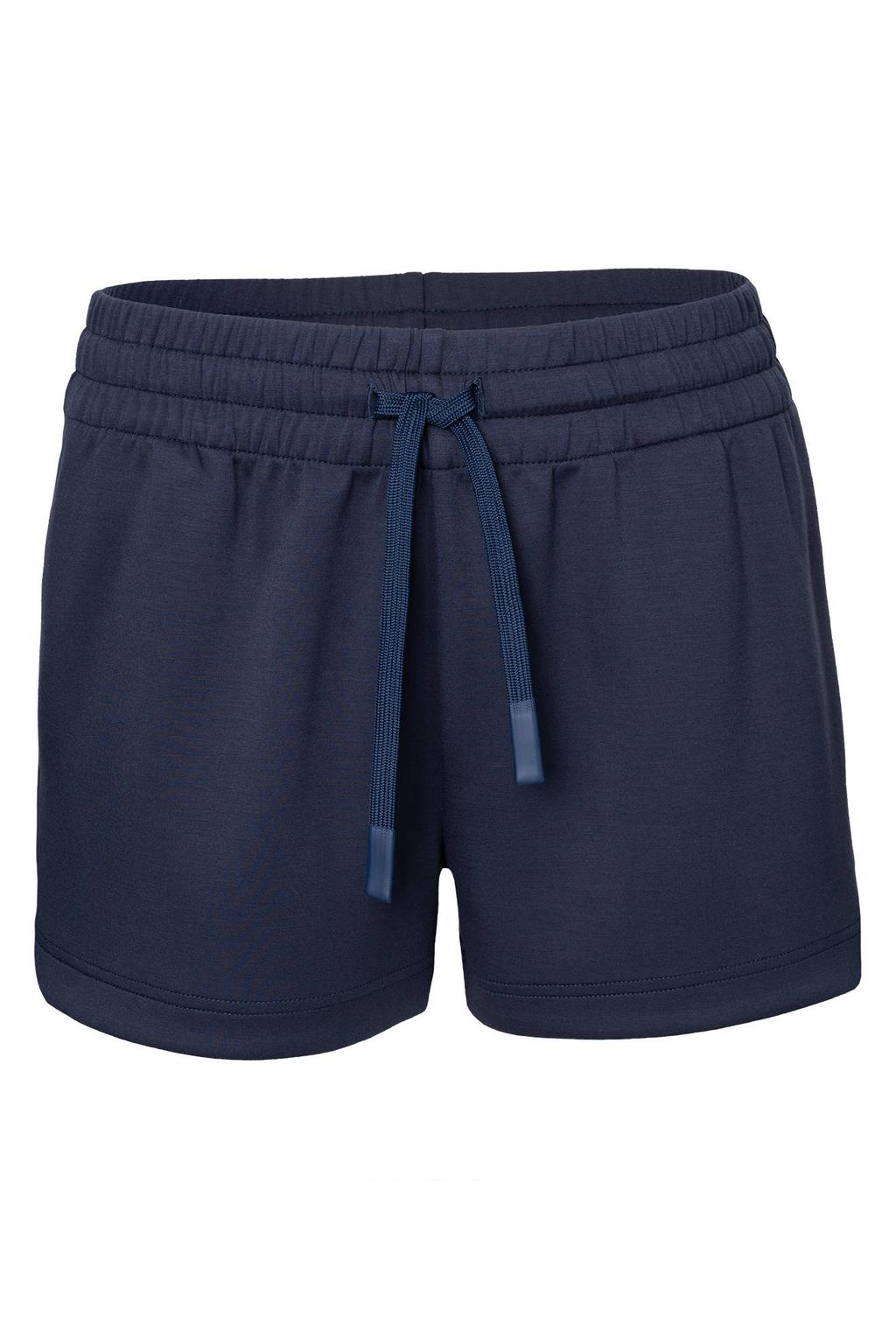 Donkerblauwe dames The Indian Maharadja sportshort Soft Supreme van viscose met regular fit, regular waist en effen