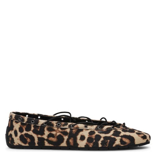 Steve Madden Pointe ballerina's met panterprint beige/zwart afbeelding