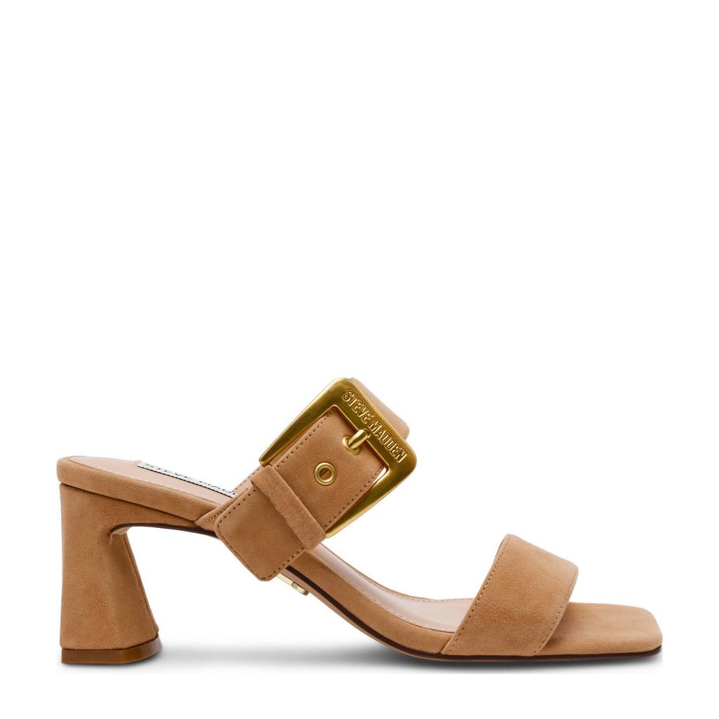 Camelkleurige dames Steve Madden Toriann suède muiltjes