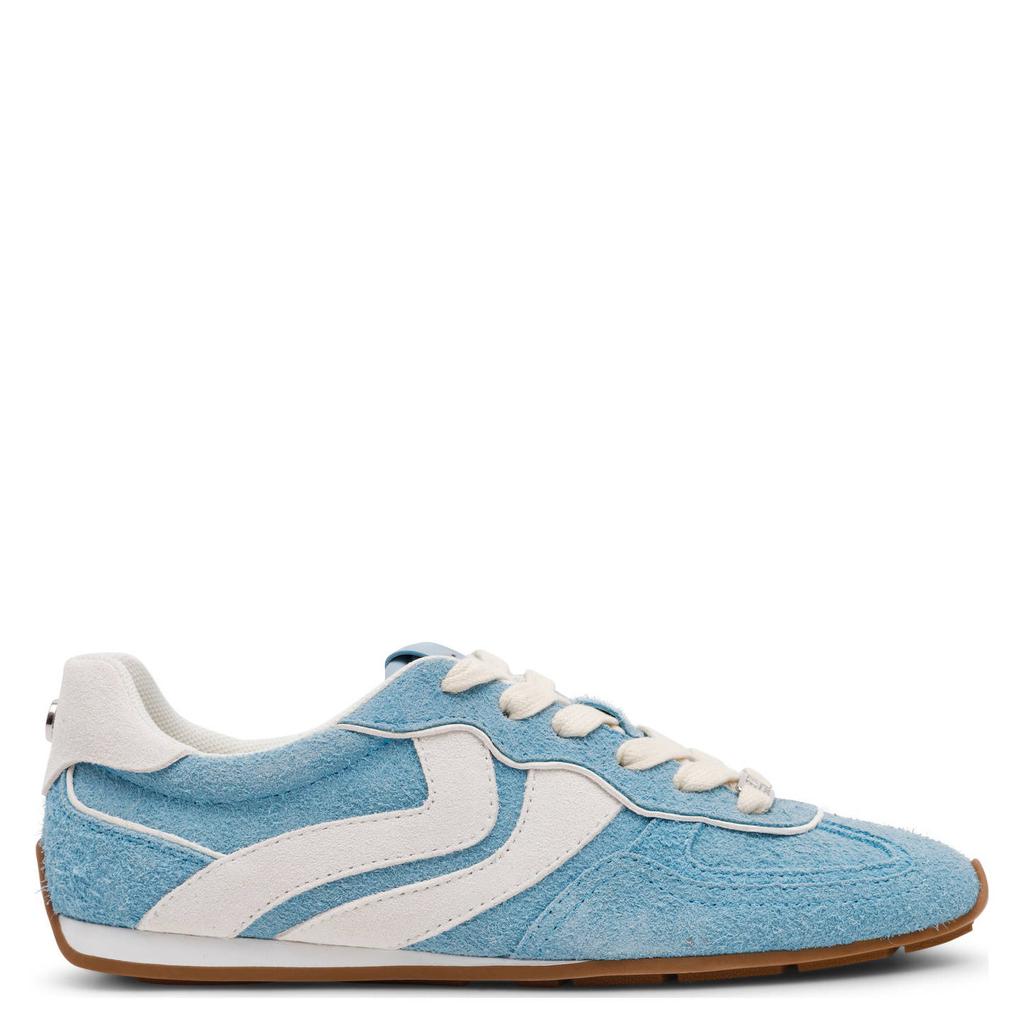 Lichtblauwe dames Steve Madden Abbi-SM suède sneakers met veters
