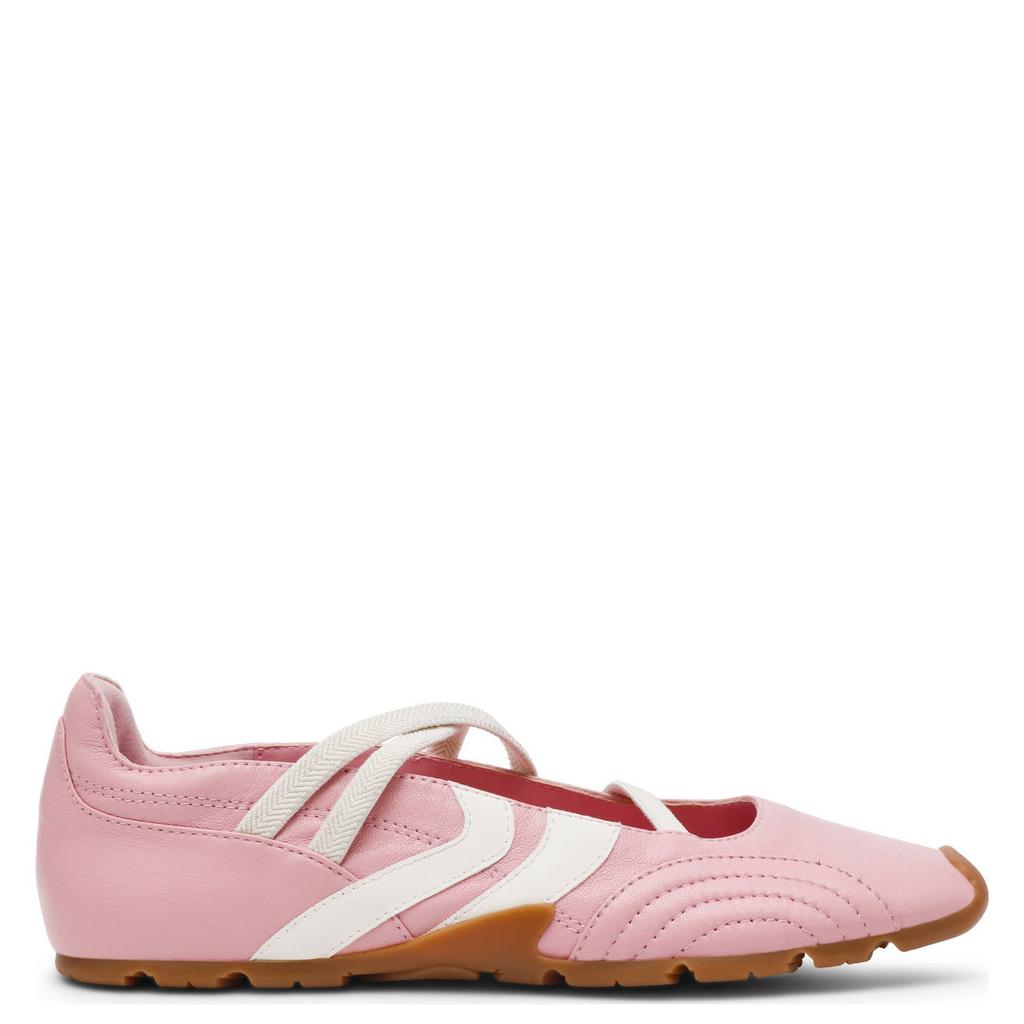 Lichtroze dames Steve Madden Joisie leren ballerina's met elastische inzet