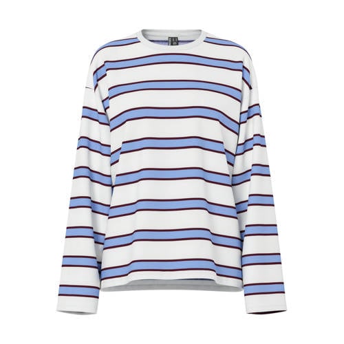PIECES gestreepte top blauw afbeelding