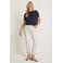 Para Mi straight high waist pantalon met krijtstreep beige