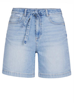 wide leg high waist short light blue denim