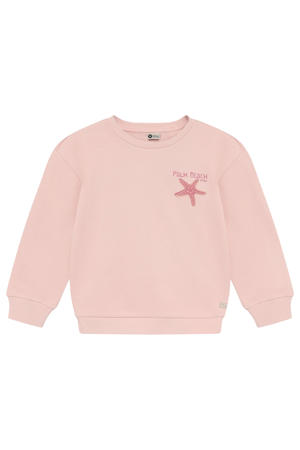 sweater met backprint lichtroze